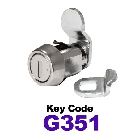 Global RV SS Compartment Lock, Cam/Blade Style, 7/8in Press in, Offset Blade, fit 5/8in Use, Keyed, G351 CLB-351-78SI-SS